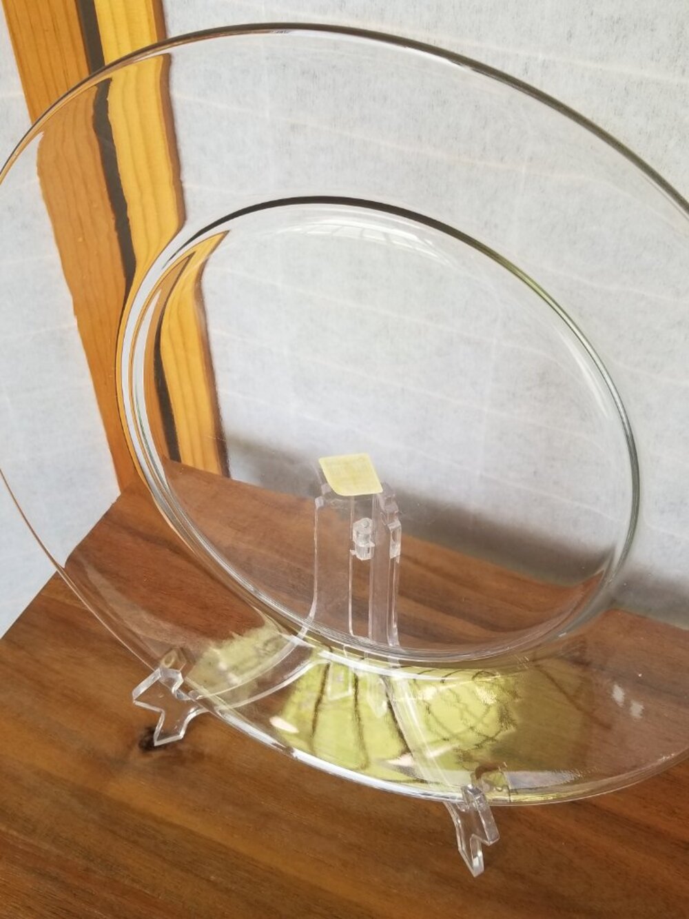 Crate & Barrel Clear Platter 13" Round EUC